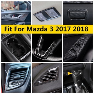 Nội Thất Cho Xe Mazda 3 2017 2018 Cửa Sổ Nâng Vô Lăng Bánh Răng Chuyển Số Dải Tay Cầm Bát Bao Viền Sợi Carbon Nhìn Phụ Kiện