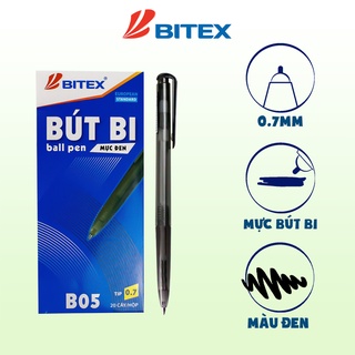 Bút Bi Bitex B05 mực xanh, mực đỏ, mực đen (0.7mm) (1 cây)
