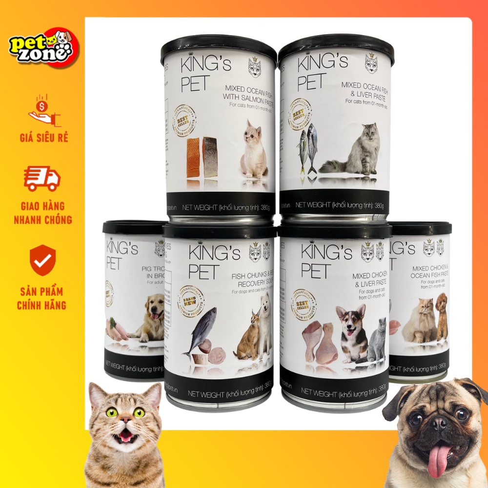 Pate Dành Cho Chó Mèo King's Pet 380g (12 Vị - Date Xa) | Shopee Việt Nam