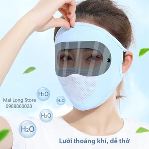 Khẩu trang mặt nạ ninja có kính chống nắng vải thun lạnh thoáng mát hè 2021
