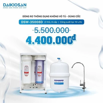 Máy lọc nước RO không vỏ tủ dùng cốc Daikiosan DSW-35008D cao cấp