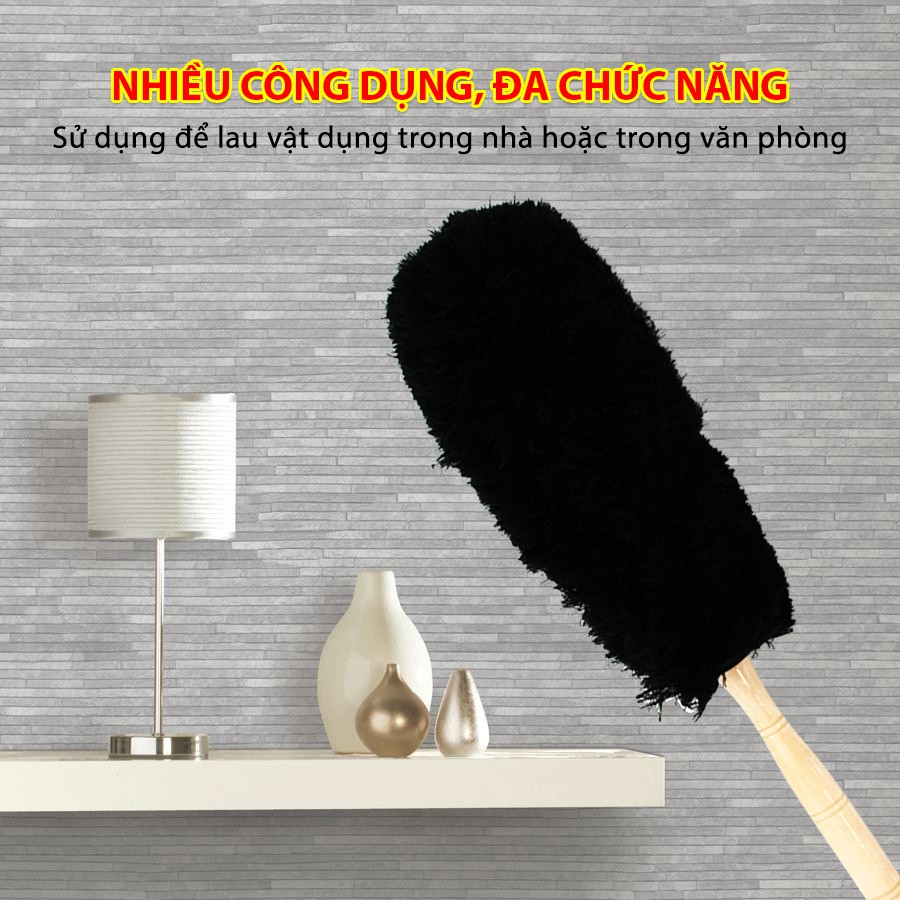 Chổi Quét Bụi Cán Gỗ Ngắn CIND