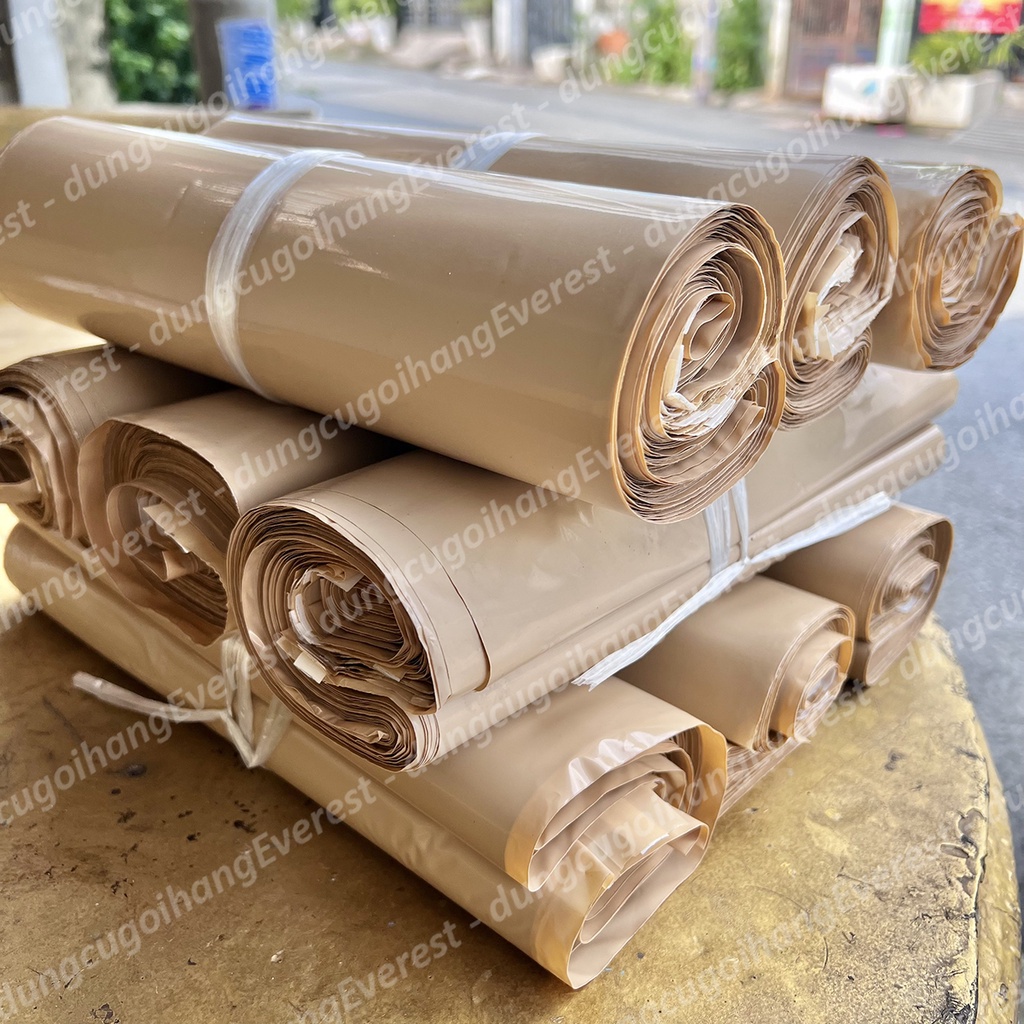 [1 kg] Túi gói hàng niêm phong, túi Pe màu Nâu Cafe Sữa có lớp keo dán siêu tiện lợi, hàng có sẵn nhiều size