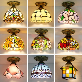 Đèn LED E27 Gắn Trần Nhà Bằng Kính Phong Cách Cổ Điển Dùng Trang Trí