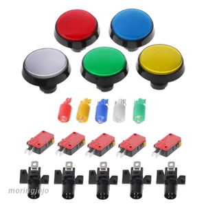 Bộ 5 Nút Đẩy Tròn 60 Mm 5 Màu Cho Máy Chơi Game Arcade