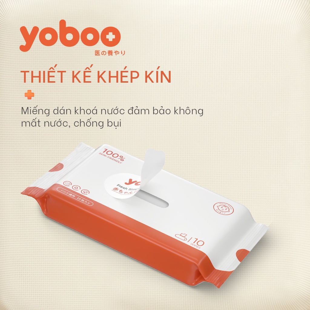 Mô tả Khăn giấy ướt Yoboo YB-0078 dịu nhẹ không chất bảo quản gói 10 tờ - Hàng chính hãng - 9