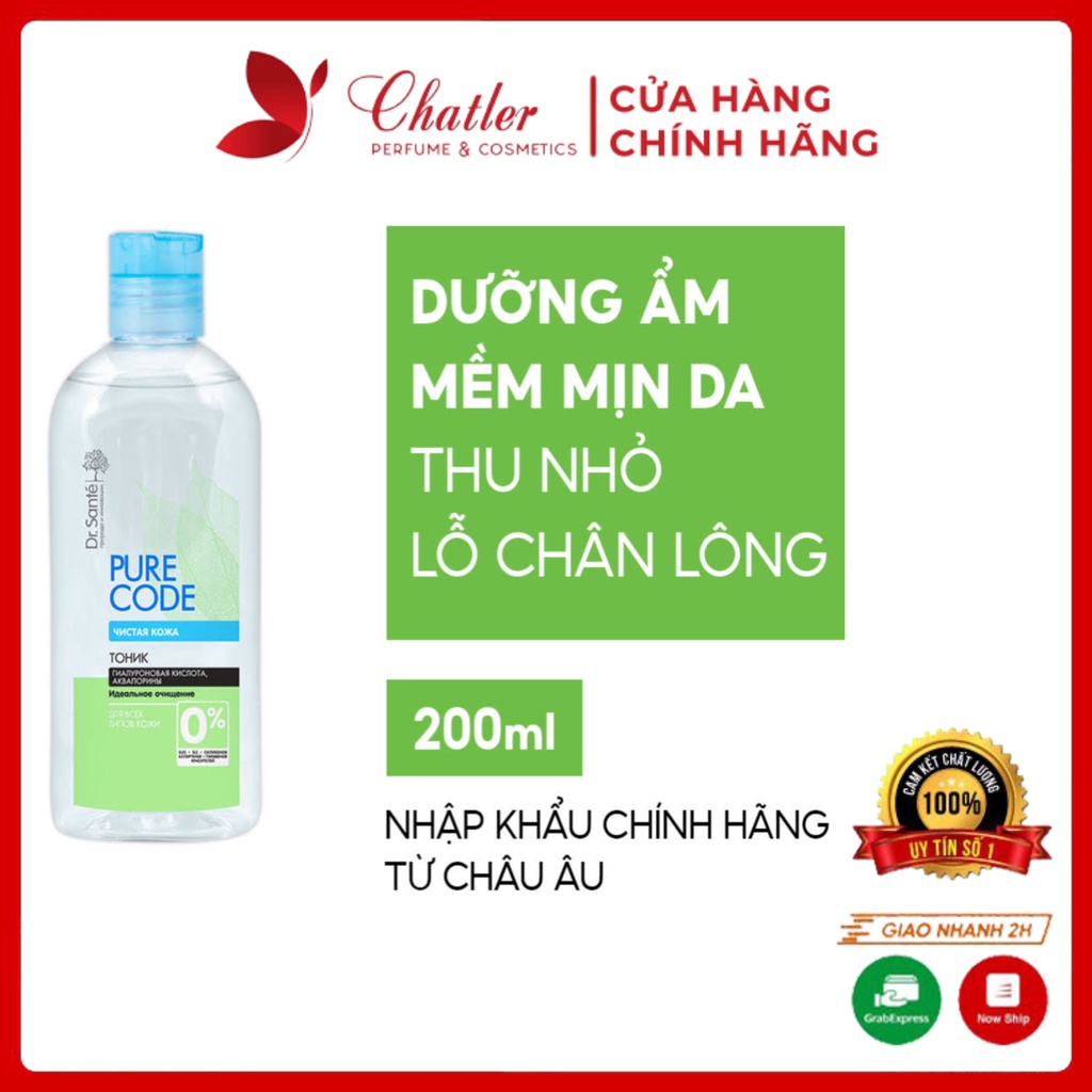 Nước hoa hồng Dr.Sante Pure Code dành cho mọi loại da 200ml - Nước cân ...