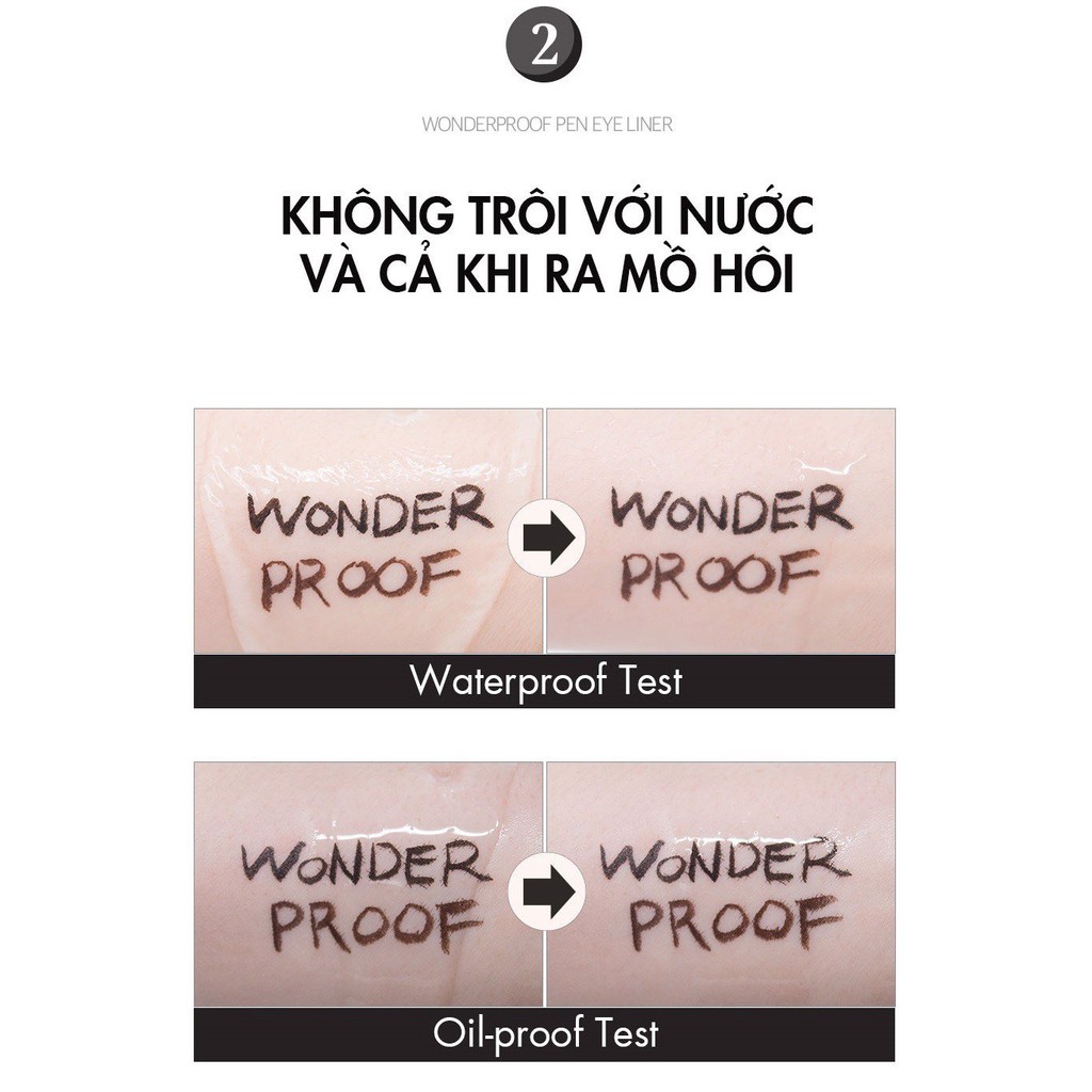 Bút Kẻ Mắt Nước Không Lem Chống Thấm Nước B.O.M Wonderproof Pen Eye Liner 0.5g
