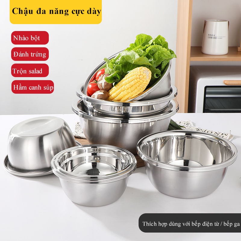 Chậu inox siêu dày siêu sâu chậu đựng canh đa năng chậu canh chậu rửa ...