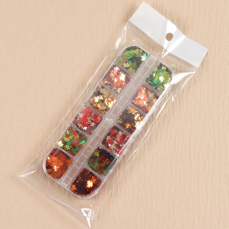 Lá Rơi Màu Holographic Lấp Lánh Dùng Trang Trí Móng Tay / Cơ Thể