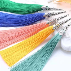 14mm Sáng Tạo Cá cơm Tua Trung Quốc Nút Mặt Dây Chuyền Hợp Kim Côn Mũ Sachet Bookmark Mặt Dây Chuyền Tự Làm Phụ Kiện Trang Sức