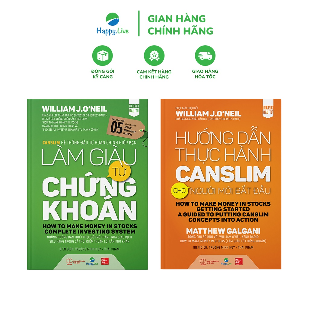 Bộ sách Làm Giàu Từ Chứng Khoán (Phiên bản mới) + Hướng Dẫn Thực Hành CANSLIM Cho Người Mới Bắt Đầu