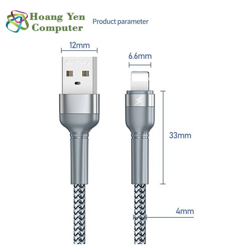Cáp Sạc Nhanh Remax RC-124i (Dây Dù cho IP Dài 1M) - BH 3 tháng 1 đổi 1 (MÀU SẮC NGẪU NHIÊN)