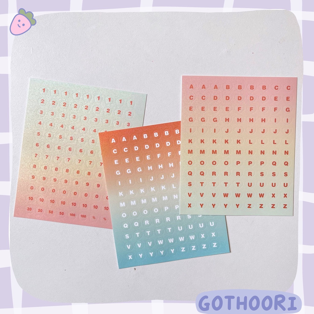 Sticker chữ kèm số ombre | Shopee Việt Nam