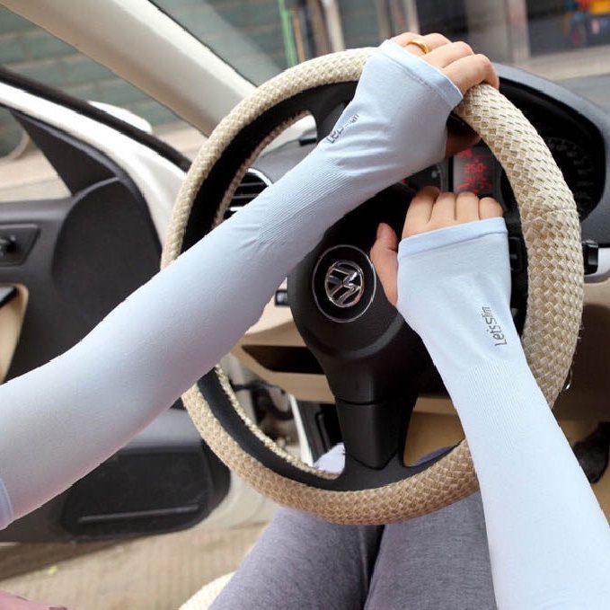 Găng tay chống nắng nam nữ bao tay đi phượt xỏ ngón vải co giãn tốt mát mẻ - Ekiu shop