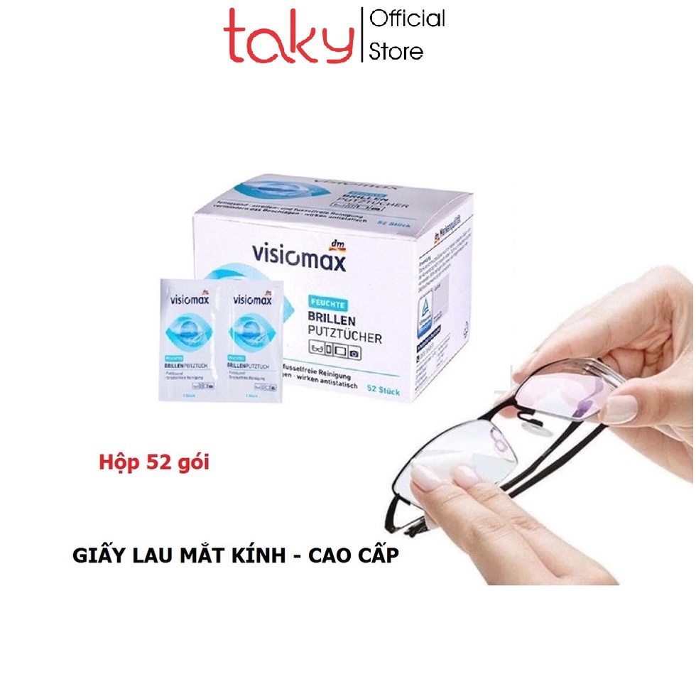 Ảnh Khăn Lau Mắt Kính - Taky, Hộp 52 Gói - Hàng Cao Cấp - An Toàn, Sạch - Bảo Vệ Kính Khỏi Bụi Bẩn, Vân Tay, Mờ - 7226 1