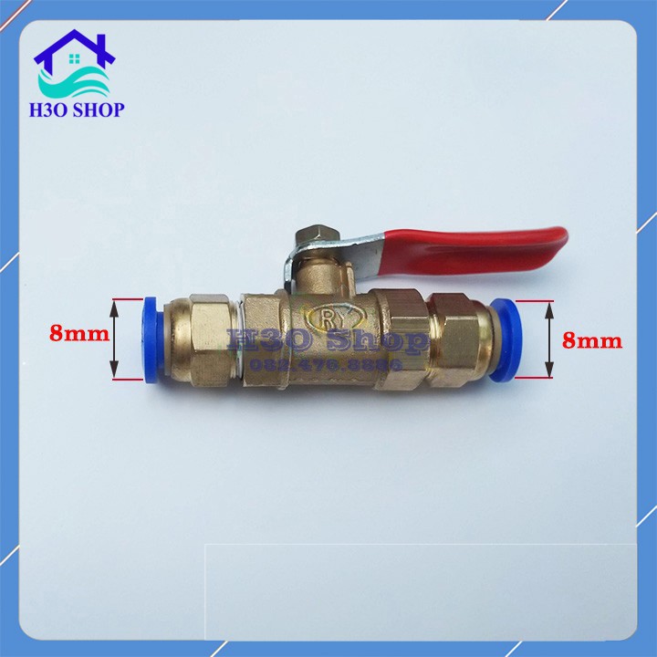 Bộ Van Khóa Ống Hơi Tưới Phun Sương 8mm - 2 Đầu Gắn Ống 8mm