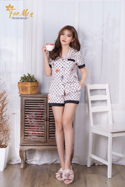 Bộ pizama đùi lụa giấy cao cấp LUXURY hãng forme
