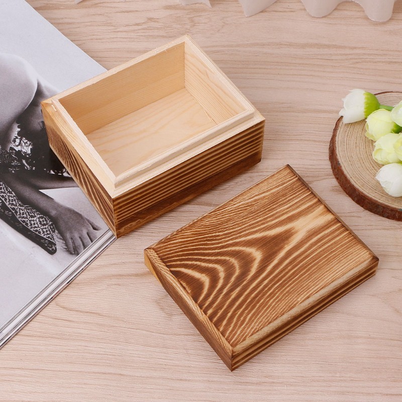 Hộp gỗ có nắp đậy trang trí DIY đa dụng