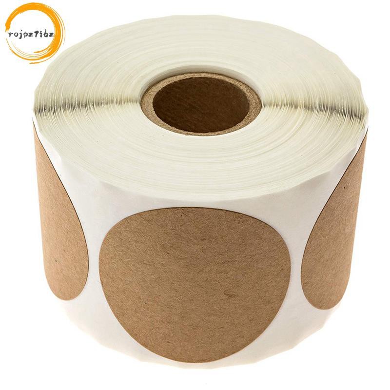 Nhãn dán Kraft 1 inch / 500 nhãn mỗi cuộn / Keo dán vĩnh viễn