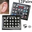 MERIGGIARE 12 Cặp / bộ Dành Cho Bạn Bè 3 / 4 / 5 / 6 / 7MM Hình Tròn Pha Lê Không Xuyên