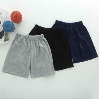 ♕ ❀ 3-16Y Mùa Hè Trẻ Em Quần Ngắn Cotton Bé Trai Bé Gái Đi Biển Thể Thao Màu Trơn Quần Có Gói