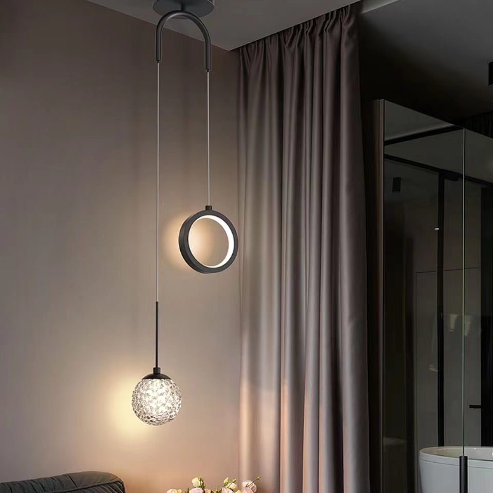 Đèn dây chuyền sắt vàng hiện đại Trần đèn chùm Gypsophila Bắc Âu, Phòng ngủ Bên cạnh phòng khách Đèn treo trang trí