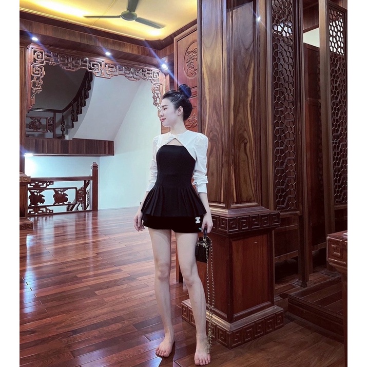 [Ảnh Thật ]Áo sơ mi chiết eo cổ tròn dài tay nữ tôn dáng siêu sang