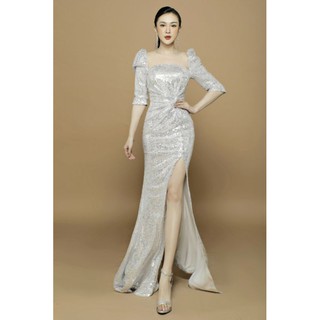 Đầm dạ hội kim sa tay lỡ cao cấp (đầm dự tiệc cao cấp) tặng hoa taie TẶNG KÈM HOA TAI THỜI TRANG