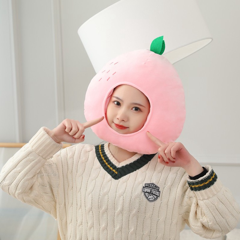 Siy7 Trái Cây Sang Trọng Mũ Đào Chuối Cam Cosplay Sang Trọng Mũ Đồ Chơi Búp Bê Nhồi Bông Quà Tặng Cho Trẻ Em Cô Gái Dễ Thương Photo Pro