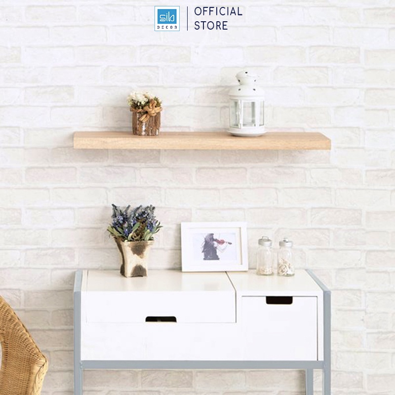 Ảnh Kệ Thanh Ngang Treo Âm Tường Rộng 20cm, Gỗ Dày 25mm Màu Oak 389 SIB Decor KT005 2