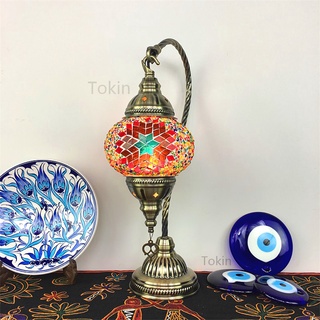 Đèn Để Bàn Mặt Kính Họa Tiết Mosaic Thủ Công Kiểu Vintage Thổ Nhĩ Kỳ Lãng Mạn
