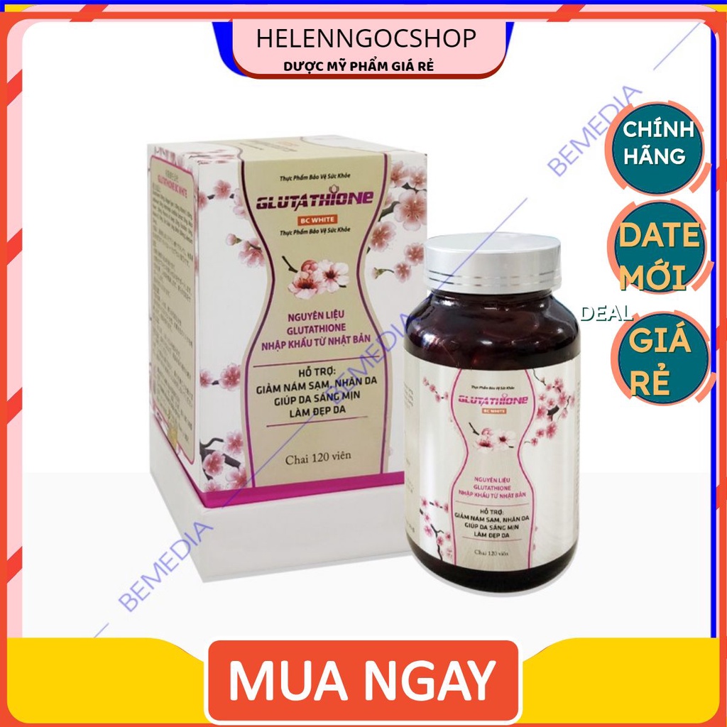 Viên uống trắng da mờ nám 3H Glutathione BC White giá rẻ vô địch