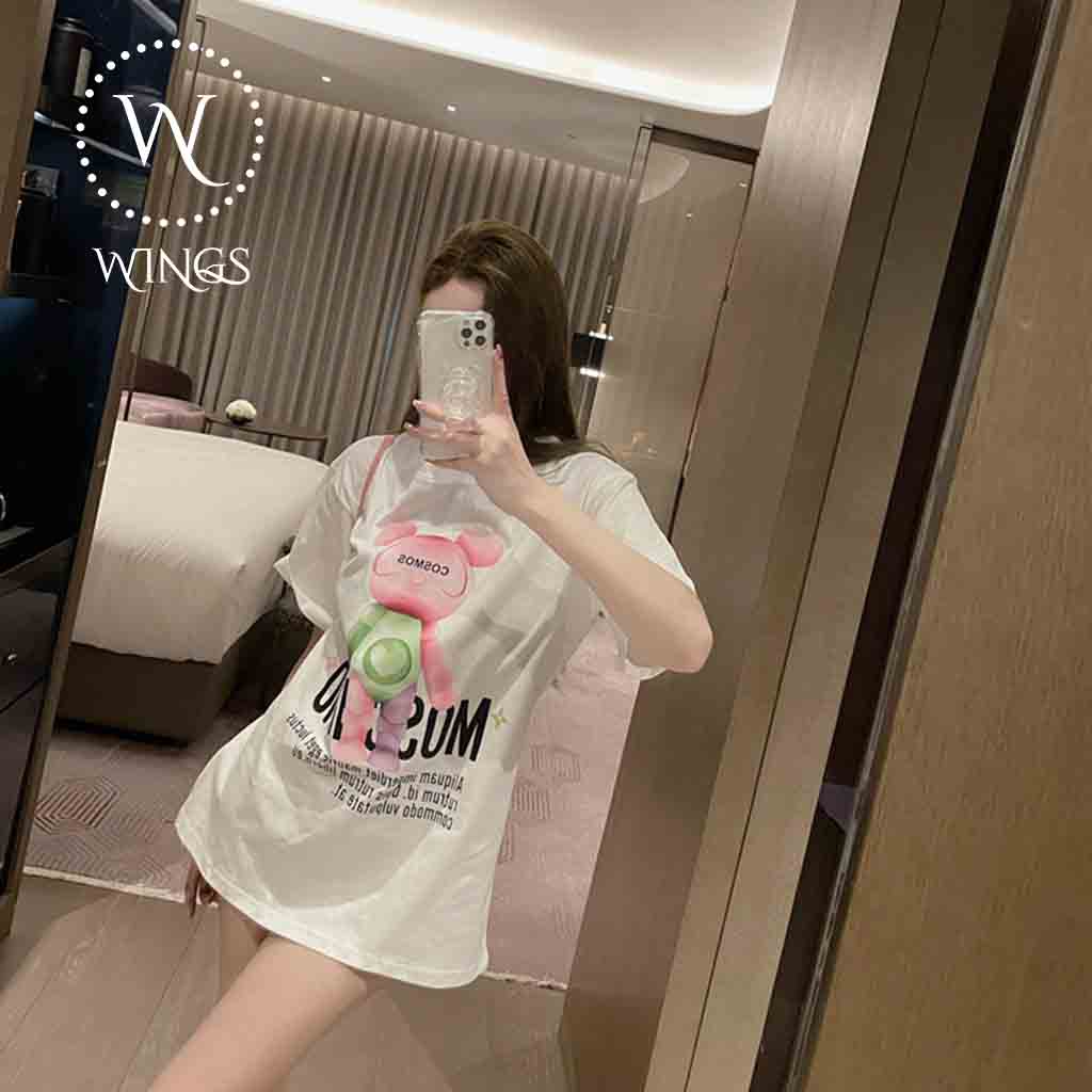 Áo thun nữ Cotton fom rộng oversize Moschino Comos