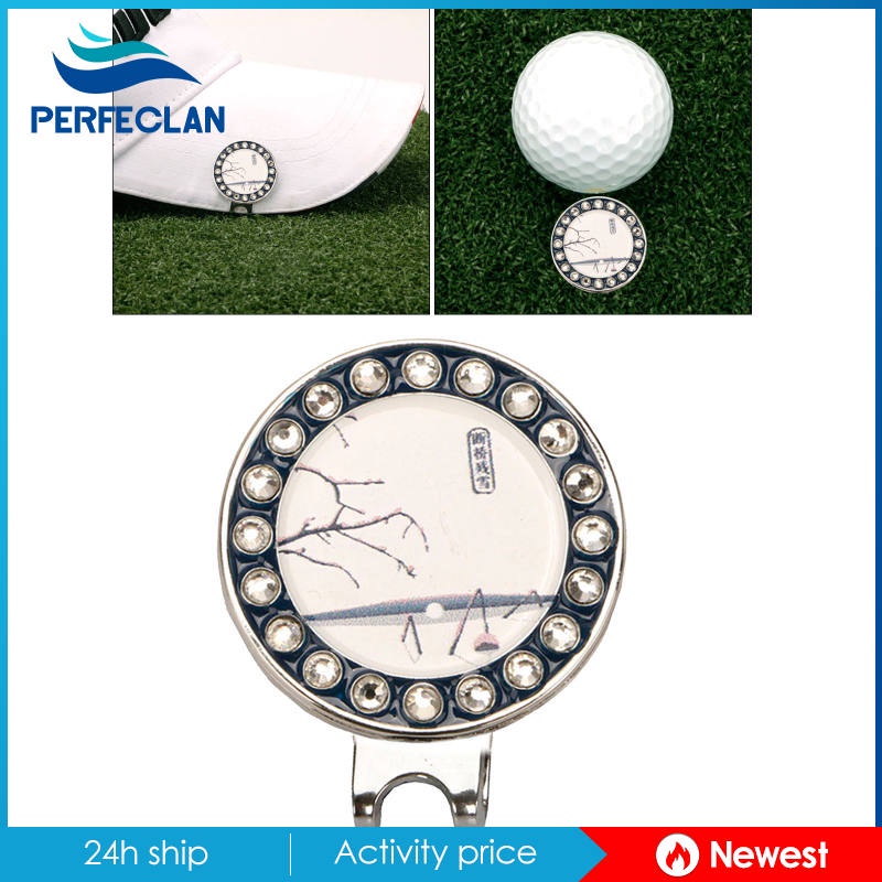 [Perfeclan] Hợp kim kẽm Golf Ball Markers Hat Clip Chống gỉ Putt Sign