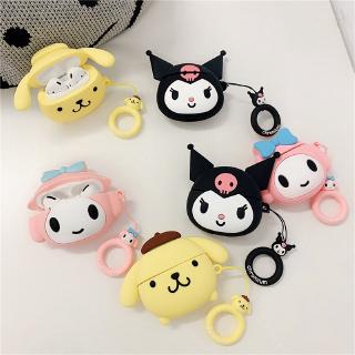 Vỏ Bảo Vệ Hộp Sạc Tai Nghe AirPods 1 / 2 / 3 Pro Bằng Silicon Hình Kuromi Pom Pom Purin Melody Dễ Thương
