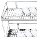 Kệ sóng chén bắt vít 2 tầng có khay hứng nước UX2 Tovashu inox 304, giá để chén đũa cao cấp, kệ úp chén bát - BẢO HÀNH 2 — ảnh 2