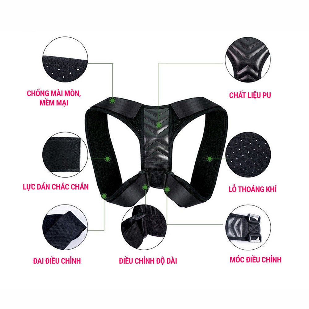 Đai chống gù lưng nam nữ Posture corrector điều chỉnh tư thế SPORTY BC16
