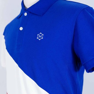 Áo thun Polo Havias Xanh Navy phối Trắng vải Cotton 100% dày dặn