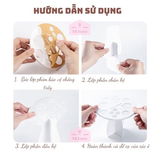 Giá đỡ phơi cọ trang điểm không trượt 24 ô tiện lợi
