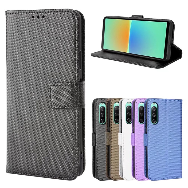 Dành Cho Sony Xperia 1 5 ii iii iv 8 Lite XZ3 Ốp Lưng Điện Thoại Lật Khe Cắm Thẻ Ví Da Bao Da