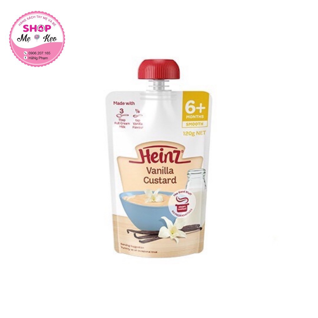 Váng sữa Heinz Custard, Úc (120g) đủ vị vani, chuối, xoài,dâu bổ sung năng lượng dinh dưỡng cho bé từ 6 tháng trở lên