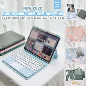 Bao Da Nam Châm Kèm Bàn Phím Tháo Rời Cho i pad Pro 11, Air 4/5/6/7, Mini 6/7, Pro12.9inch M1 M2, Pro M4.