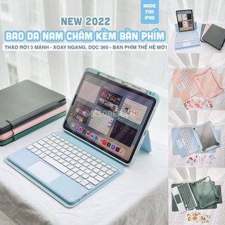 Bao Da Nam Châm Kèm Bàn Phím Tháo Rời Cho i pad Pro 11, Air 4/5/6/7, Mini 6/7, Pro12.9inch M1 M2, Pro M4.