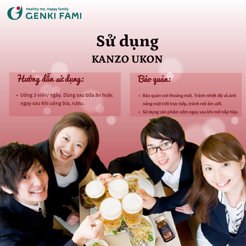 Ảnh Combo Viên Uống Bổ Gan Giảm Mệt Mỏi Kanzo Ukon, Tăng Cường Sinh Lý, Sức Khỏe Nam Supo Maca Genki Fami Nhật Bản 4