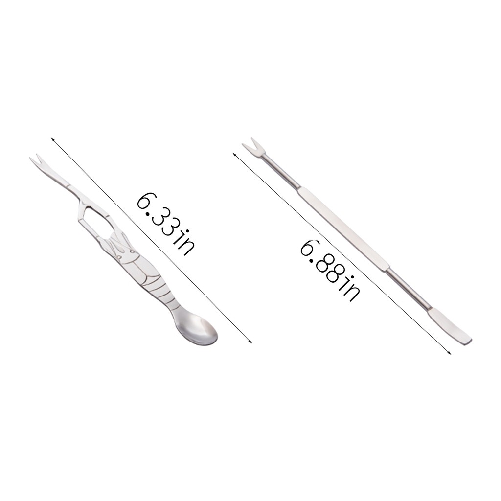 Bộ Dụng Cụ Hải Sản 6 Món Bằng Thép Không Gỉ Que Cua Bộ Thìa Dụng Cụ Bóc Vỏ Tôm Cua Kẹp Tôm Hùm