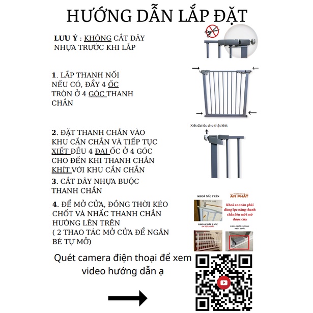 Thanh Chắn Cửa/Cầu Thang mẫu mới - không khoan tường của AN PHÁT hàng Viet Nam chất lượng cao