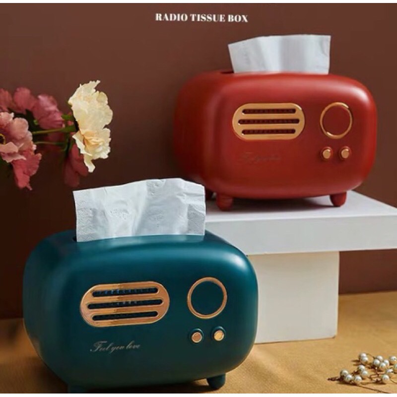 Hộp đựng giấy ăn radio phong cách cổ điển