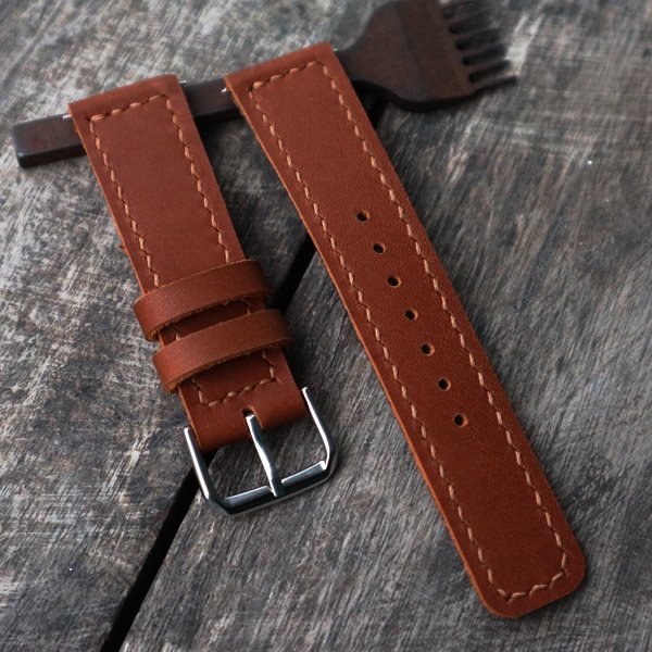 Dây đồng hồ, dây đeo đồng hồ da bò thật, tặng kèm khóa và chốt. 16mm,18mm,20mm,22mm,24mm.DV2