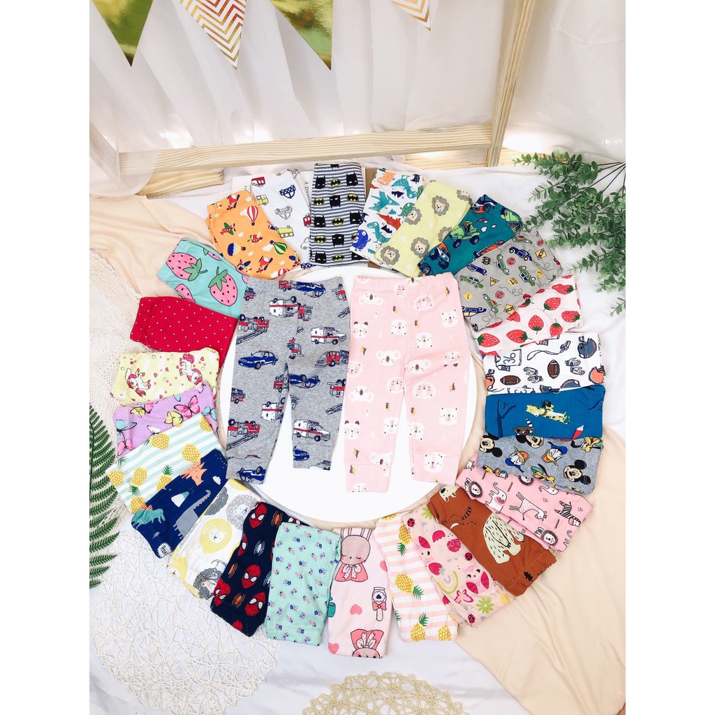 Set 5 Chiếc Quần Chục Dài Cotton Chất Đẹp Cho Bé Trai Bé Gái Từ 8 - 18Kg